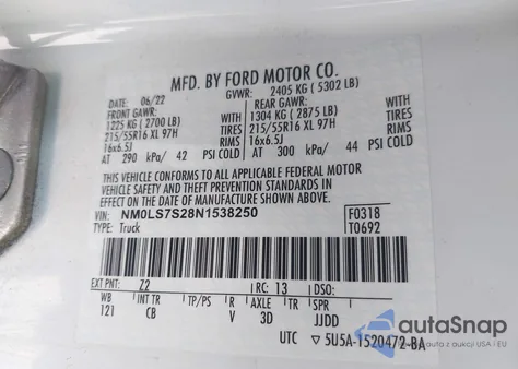 2022 Ford Transit Connect Xl Cargo Van from USA, damaged, VIN NM0LS7S28N1538250